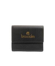 BRACCIALINI BASIC Portefeuille compact en cuir noir - Portefeuilles Femme - 1