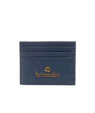 BRACCIALINI BASIC Porte-cartes plat en cuir bleu - Portefeuilles Femme - 1