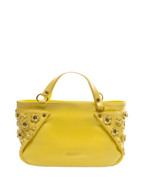 BRACCIALINI SOFIA Sac à main en cuir avec petites fleurs jaune - Sacs pour Femme