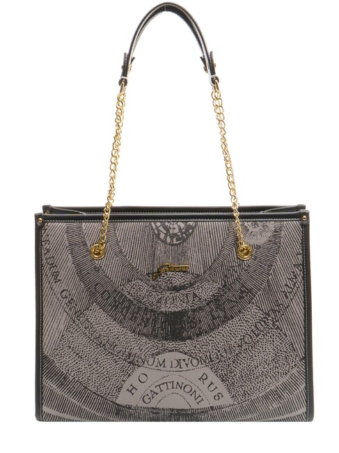 GATTINONI PLANETARIUM Sac à bandoulière avec poignée en chaîne monochrome gris clair/noir - Sacs pour Femme