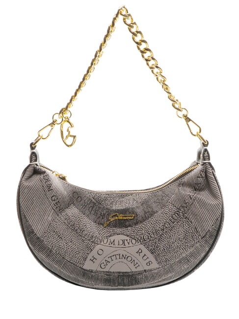 GATTINONI PLANETARIUM Sac hobo Crescent avec bandoulière monochrome gris clair/noir - Sacs pour Femme