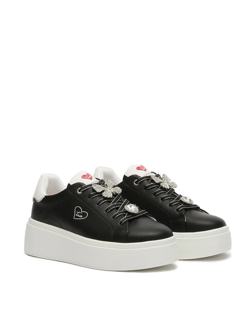 BRACCIALINI TUA Baskets à lacets ornés de bijoux noir - Chaussures Femme