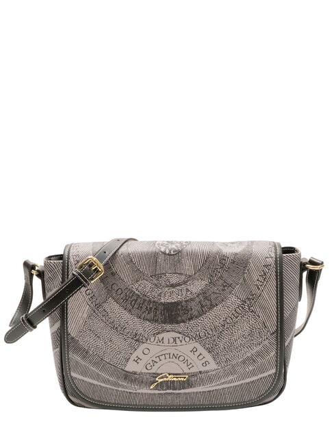 GATTINONI PLANETARIUM Sac bandoulière à rabat monochrome gris clair/noir - Sacs pour Femme