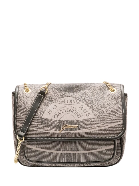 GATTINONI PLANETARIUM Sac transformable avec rabat monochrome gris clair/noir - Sacs pour Femme