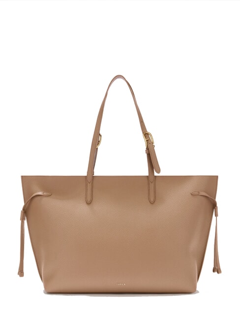 FURLA AVA Grand sac de courses en cuir caramel + noir intérieur. - Sacs pour Femme