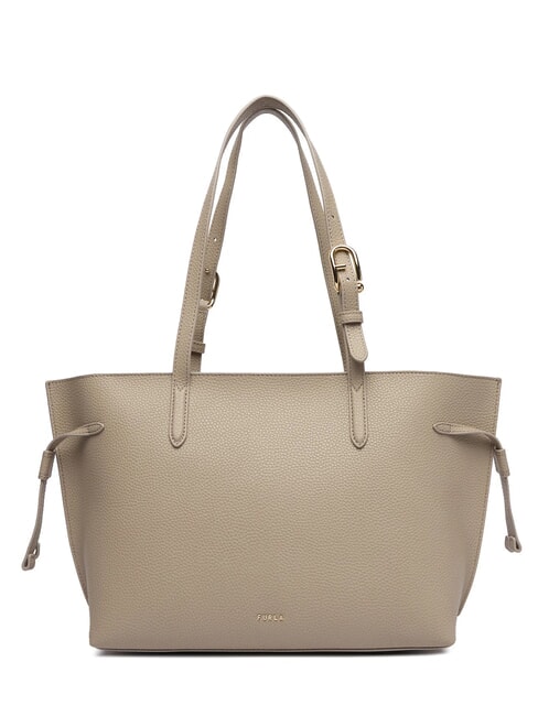 FURLA AVA Sac cabas moyen en cuir lin + gris urbain intérieur. - Sacs pour Femme
