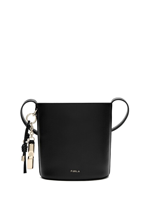 FURLA ROXIE Sac seau bandoulière en cuir Ares Noir - Sacs pour Femme