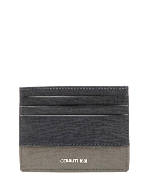 CERRUTI NADIR porte-cartes en cuir plat bleu - Portefeuilles Homme