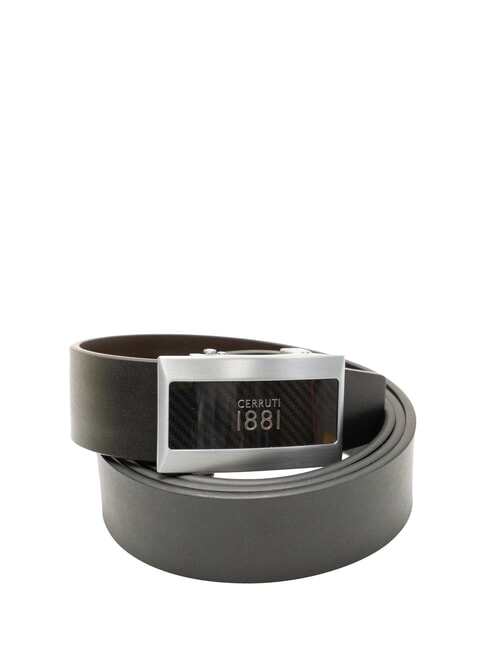 CERRUTI 1881 Ceinture en cuir double face noir/marron foncé - Ceintures