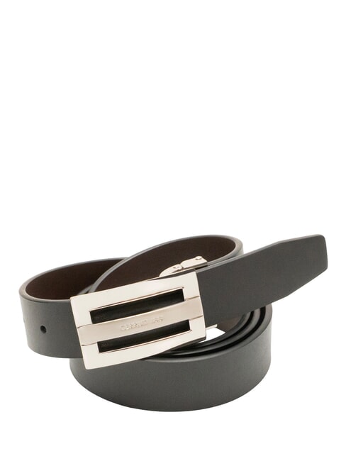 CERRUTI BUSINESS CASUAL ceinture en cuir noir/marron foncé - Ceintures