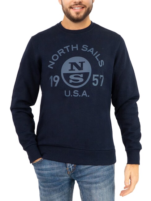 NORTH SAILS LOGO Sweat-shirt à col rond avec imprimé maxi bleu marine - Pulls molletonnés