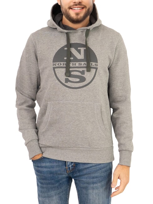NORTH SAILS LOGO Sweat à capuche avec poche mélange gris moyen - Pulls molletonnés