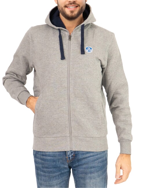 NORTH SAILS PATCH Sweat à capuche zippé mélange gris moyen - Pulls molletonnés