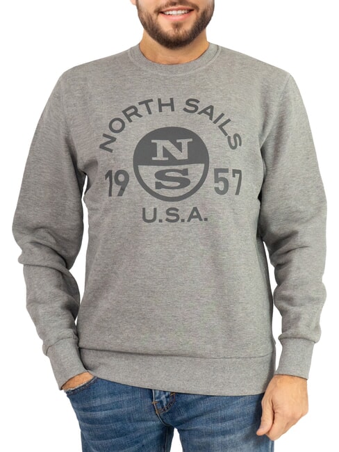 NORTH SAILS LOGO Sweat-shirt à col rond avec imprimé maxi mélange gris moyen - Pulls molletonnés