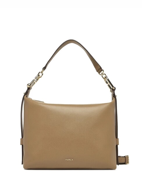 FURLA TONIE Sac bandoulière en cuir avec bandoulière caramel au beurre - Sacs pour Femme