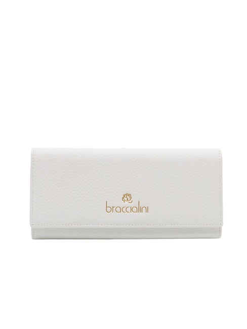 BRACCIALINI BASIC Grand portefeuille continental en cuir blanc - Portefeuilles Femme