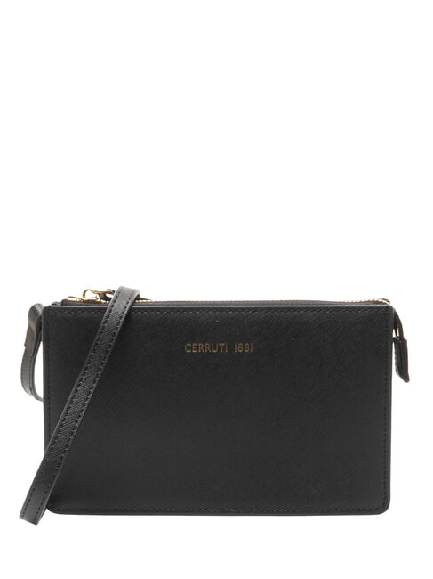 CERRUTI CERRUTIS Pochette avec bandoulière, en cuir noir - Sacs pour Femme