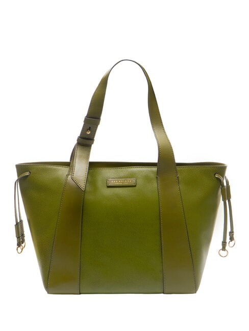 THE BRIDGE CARLOTTA Sac cabas porté épaule en cuir vert figue abb. or - Sacs pour Femme