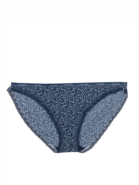 CALVIN KLEIN CK Nuisette à lacets micro-ombre bleue givrée - Slip femme