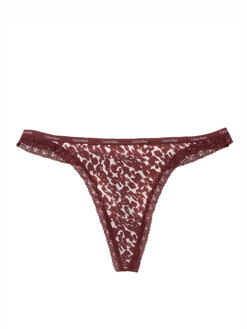 CALVIN KLEIN CK String en dentelle animal déformé_avoine h/ blanc/ fauve - Slip femme