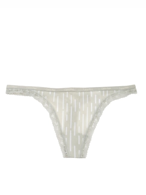 CALVIN KLEIN CK String en dentelle argile riche en rayures morse - Slip femme