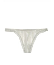 CALVIN KLEIN CK String en dentelle argile riche en rayures morse - Slip femme - 1