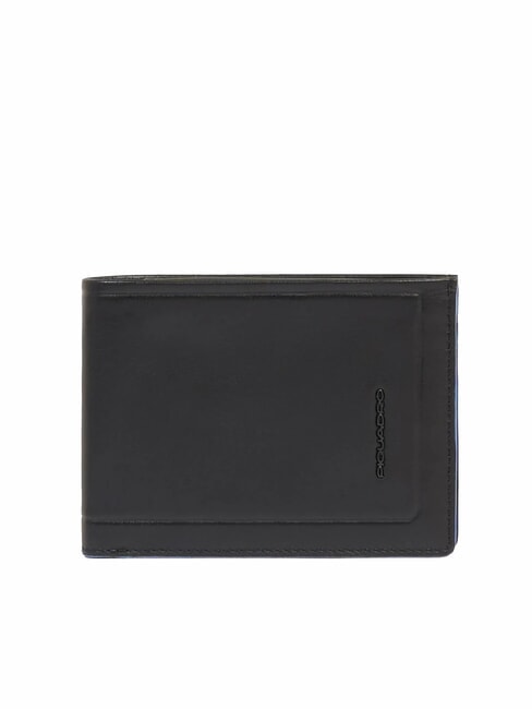 PIQUADRO ATLAS Portefeuille en cuir avec porte-monnaie Noir - Portefeuilles Homme