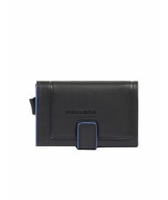 PIQUADRO ATLAS Porte-cartes automatique en métal et cuir - Portefeuilles Homme