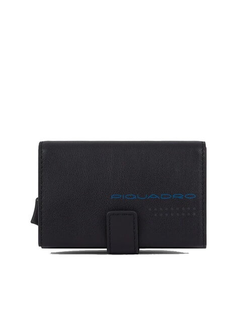 PIQUADRO URBAN Porte-cartes de crédit en métal et cuir gris noir - Portefeuilles Homme