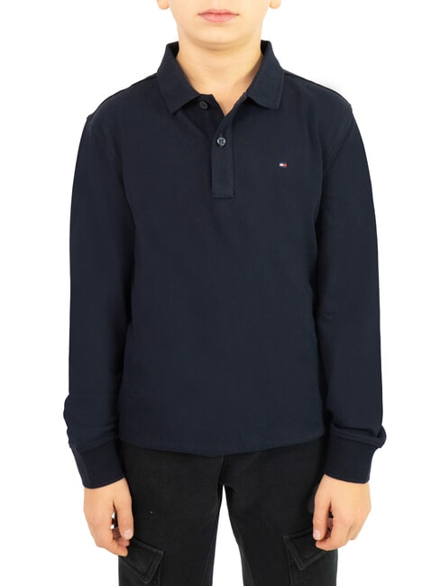 TOMMY HILFIGER TH KIDS polo à manches longues pour enfants ciel du désert - Tee-shirt enfant