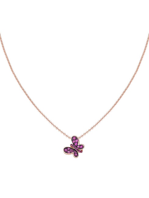 AMEN FARFALLE Collier en argent rose avec zirconias Rose - Colliers