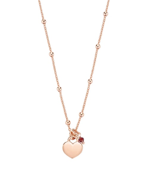 AMEN AMORE Collier orné d'un cœur, de sphères et de zirconias Rose - Colliers