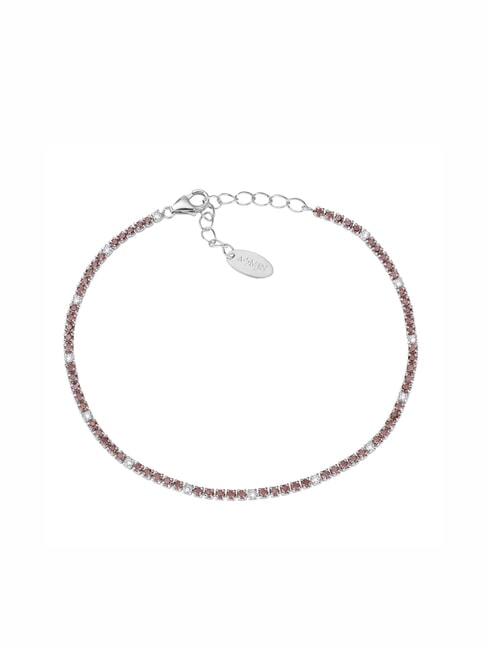 AMEN TENNIS MANIA Bracelet en zircon blanc et orange rhodium - Bracelets