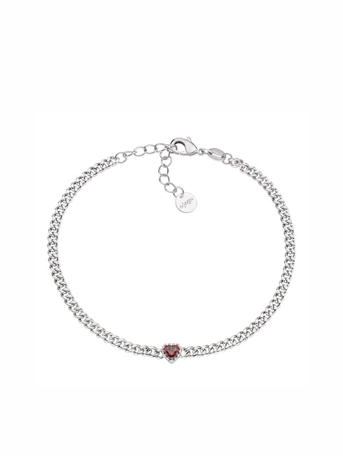 AMEN AMORE Bracelet avec cœur en zircon rouge rhodium - Bracelets