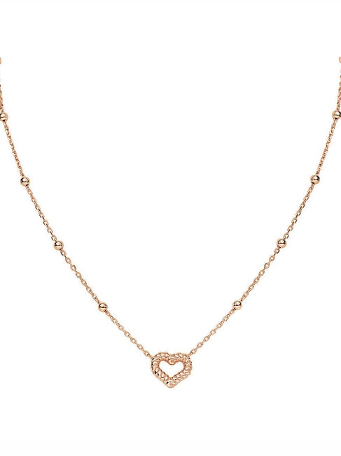 AMEN COCCOLE Collier orné d'un cœur en torchon et de sphères Rose - Colliers