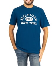 TOMMY HILFIGER TH T-shirt &agrave; manches courtes coupe classique indigo profond - T-shirt - 1