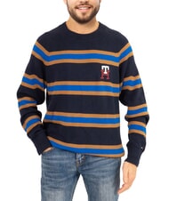 TOMMY HILFIGER TH Pull en coton à col rond avec logo brodé - Pulls pour hommes