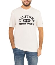 TOMMY HILFIGER TH T-shirt &agrave; manches courtes coupe classique blanc ancien - T-shirt - 1