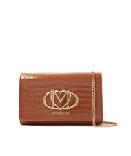 LOVE MOSCHINO CROCO Pochette &agrave; bandouli&egrave;re chameau2 - Sacs pour Femme - 1