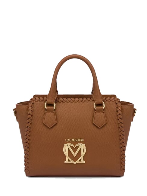 LOVE MOSCHINO BRAIDED Sac à main avec bandoulière chameau - Sacs pour Femme
