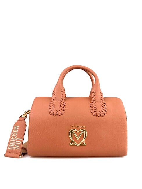 LOVE MOSCHINO BRAIDED Sac bandoulière avec bandoulière chameau - Sacs pour Femme