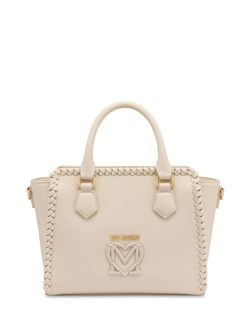 LOVE MOSCHINO BRAIDED Sac à main avec bandoulière Ivoire - Sacs pour Femme
