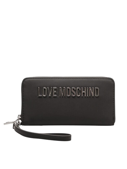 LOVE MOSCHINO LAMINATED BOLD LOVE Grand portefeuille avec dragonne po00bx - Portefeuilles Femme