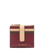 COCCINELLE METALLIC TRICOLOR Mini portefeuille en cuir martel&eacute; - Portefeuilles Femme