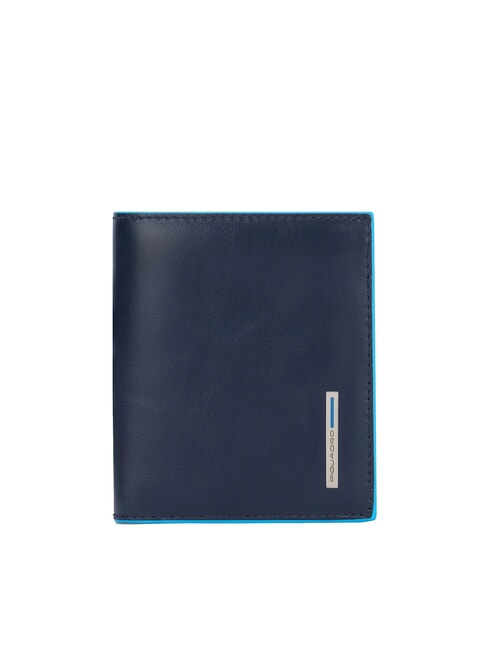 PIQUADRO BLUE SQUARE Portefeuille vertical en cuir bleu - Portefeuilles Homme
