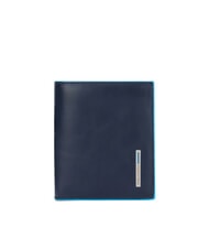 PIQUADRO BLUE SQUARE Portefeuille vertical en cuir bleu - Portefeuilles Homme - 1