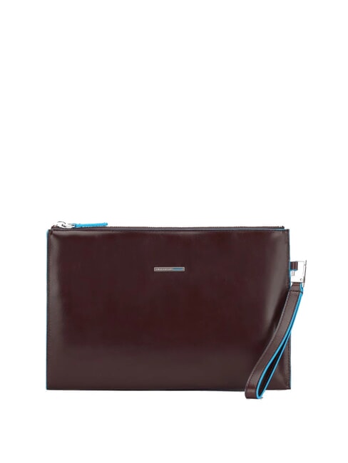 PIQUADRO BLUE SQUARE Pochette plate en cuir ACAJOU - Sacs pour Femme