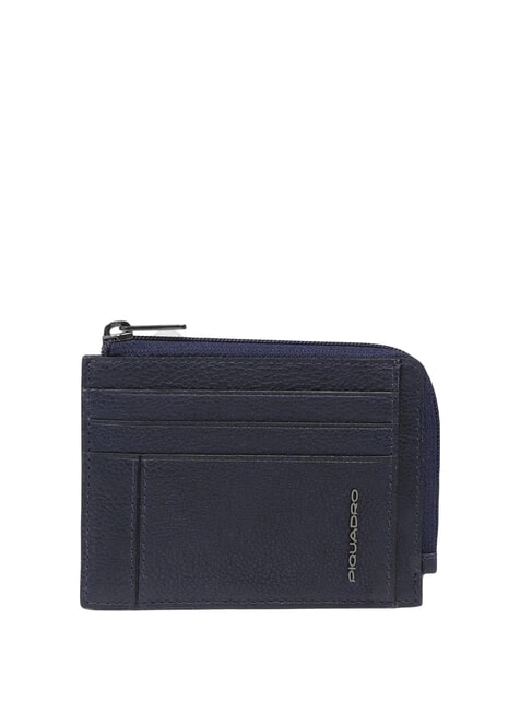 PIQUADRO CRONUS porte-cartes en cuir bleu - Portefeuilles Homme