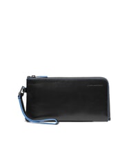 PIQUADRO BLUE SQUARE Pochette porte-cartes en cuir pour homme Noir - Portefeuilles Homme - 1