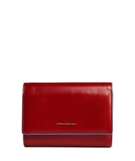 PIQUADRO BLUE SQUARE portefeuille en cuir ROUGE - Portefeuilles Femme - 1